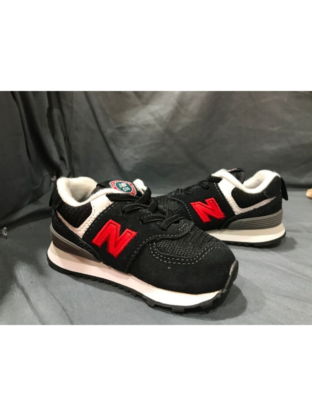 New Balance Toddler's 574 (TD) Sneakers Slip On Black red  Size 5 NEW NO BOX!